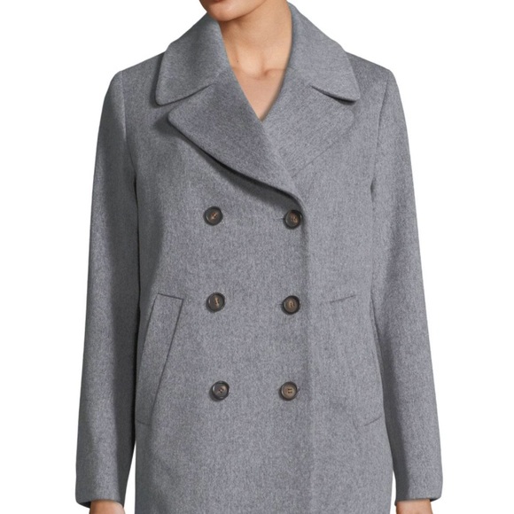 Loro Piana Fleurette Gray Wool Peacoat 